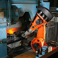 Robot arm in a factory
